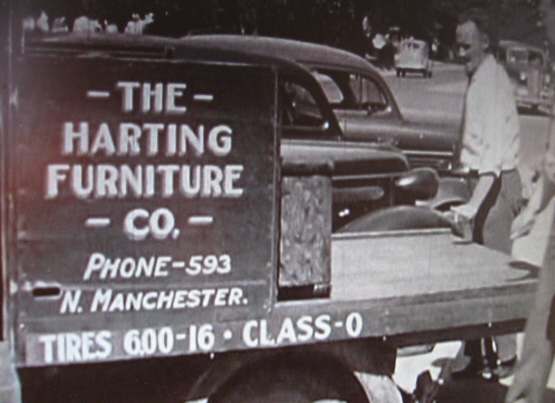 Harting Furniture Truck Sign in 1938, North Manchester