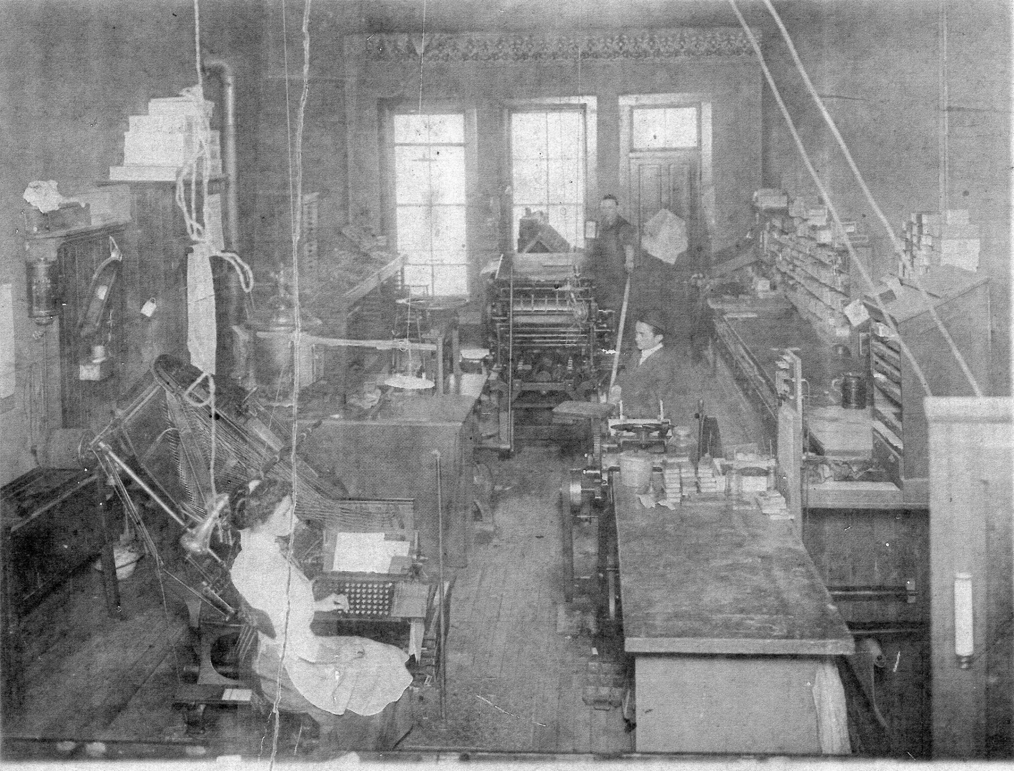 Interior View of Manchester Printing ca 1905