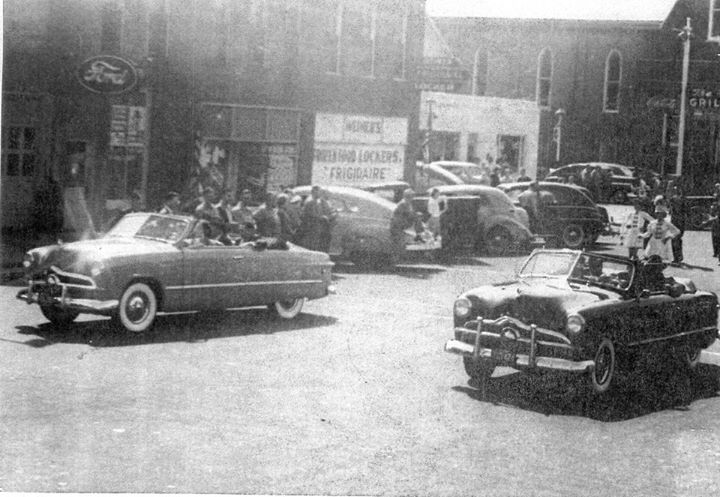 Circa 1950, West Main St: Ford, Weimer's Locker, The Grill