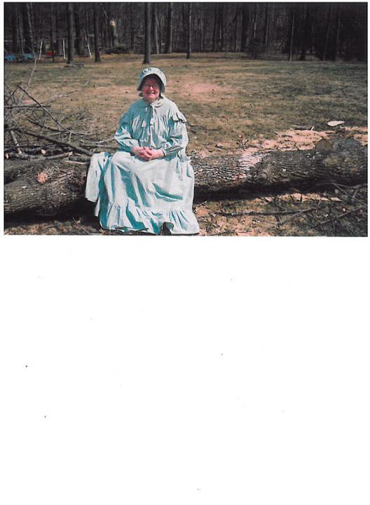 Margaret Fritzel in pioneer dress.
